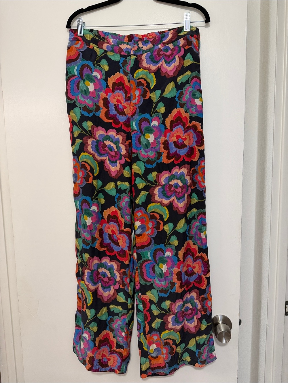 Johnny Was Multicolor Floral Wide-Leg Pants